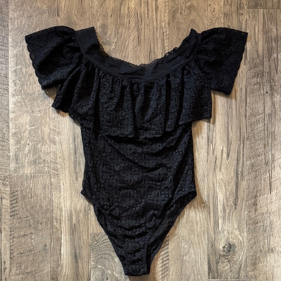 Victoria's Secret Other - Victoria's Secret-Black Lace Bodysuit-Size S